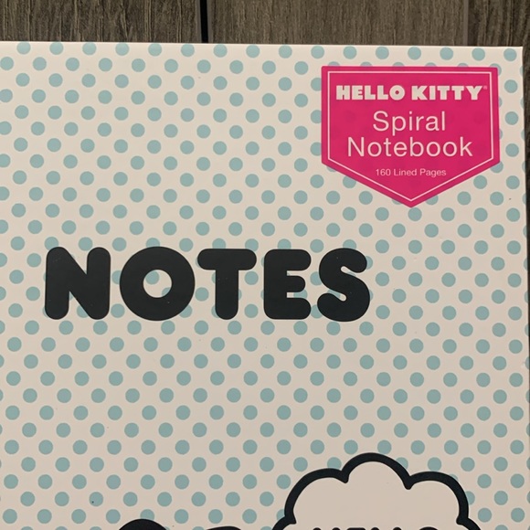 Sanrio Hello Kitty On Phone Blue Polka Dots 160 Lined Pages Spiral Notebook - Picture 3 of 9